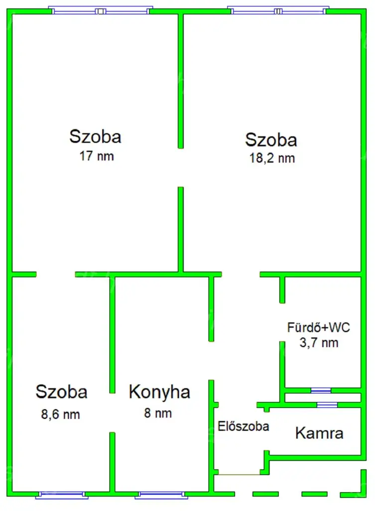 Eladó lakás Budapest Szomolnok utca magasföldszint 64m2 ref: