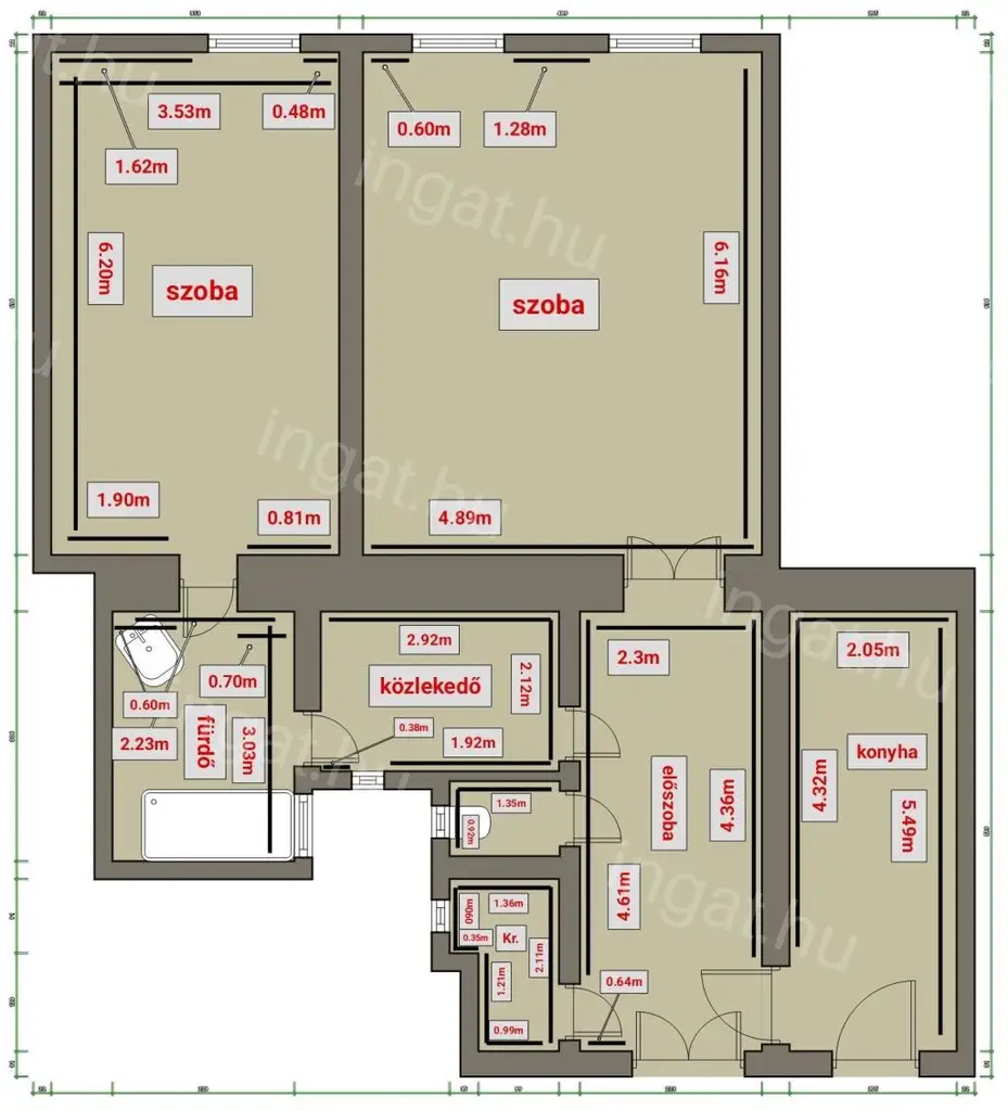 Eladó lakás Budapest Wesselényi utca III. emelet 92m2 ref: