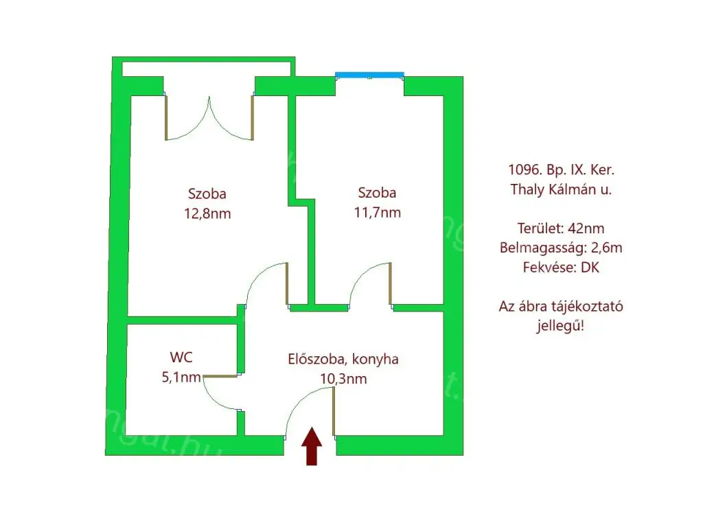 Kiadó lakás Budapest Thaly Kálman II. emelet 42m2 ref:13907